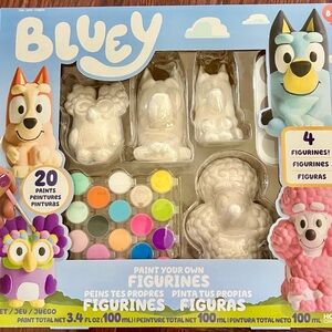 Bluey-Paint Your Own Figurines, 4 Figurines, 20 Paints, 1 SET-NEW